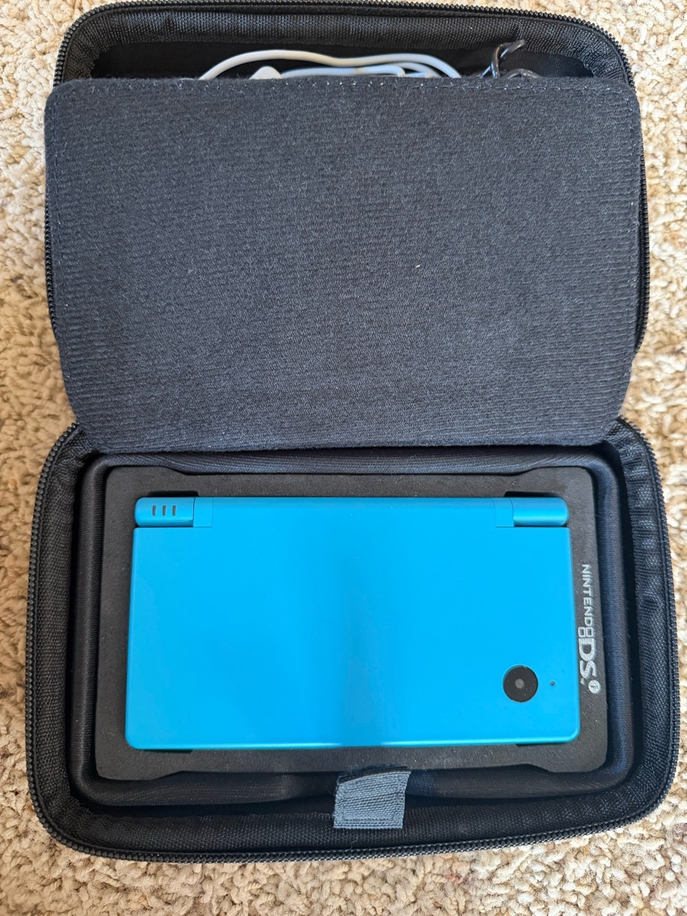 Nintendo Bright Cyan DSi Lite with Protective Black Carry Case
